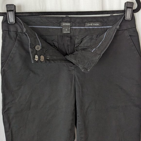 J Crew Black Cafe Capri Pants Size 2 - Picture 5 of 11